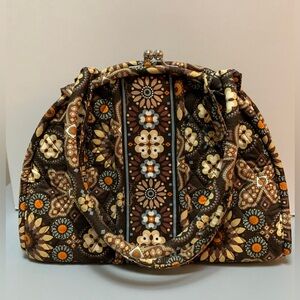 Vera Bradley Shoulder Bag with Retired Canyon Pattern and Kiss-Lock Closure